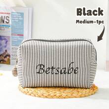 Personalized Makeup Bag With Name, Custom Makeup Bag Organizer, Monogram Make Up Bag, Bridesmaid Box, Cosmetic Care Package For Her Toiletry, Space-Saving, Letter, Striped Exquisite, Stylish, Tidy, Contracted, Casual, Basics Unique Treasurefinds, Girls Gift, Wedding Gifts, Bridal Gifts, Wedding, Wedding Items, Holiday Gift For Anniversaries, School Supplies, Back To School, School Gift, For Office, For School, For Classroom, For Teacher Gifts, For Colleague, For Dorm Rooms, For Teacher, For Boys And Girls, Urban Chill