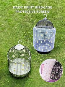 White & Black Bird Seed Catcher, Seed Catcher Guard Net Cover, Anti-Spill Half/Full Cover To Prevent Feather Shedding, Adjustable Soft Net For Round & Square Cages, Washable Design For Easy Cleaning, Durable Bird Cage Accessories, Ventilated, Anti-Splash And Anti-Mosquito - Multicolor - View 11