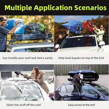 1pc Foldable Car Door Step With Roof Rack, Universal All Season Car Door Step With Matte Finish, Equipped With Safety Hammer, Suitable For All Vehicles Roof Step, Foldable Car Roof Step - Durable Aluminum Alloy Structure, Portable Design