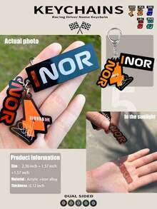 2025 F1 车手姓名钥匙扣，赛车钥匙扣，F1 赛车运动钥匙扣，赛车运动钥匙扣，钥匙圈配件，包包挂件，波兰、南非、勒芒等地车手专属钥匙扣，兰多钥匙扣，2D 双面卡通人物挂件。卡通人物礼物。适合车迷、生日礼物、钥匙扣、汽车钥匙扣及包装装饰、背包及室内装饰。