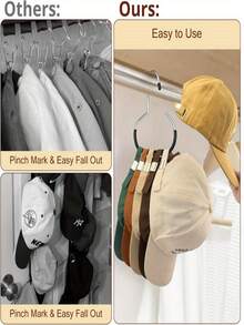 5件套帽子架收纳架，防滑衣架，创意圆形衣钩，不锈钢衣柜挂钩，适用于帽子、吊带、领带、围巾、内衣等。 - 彩色 - 查看 6