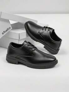 Chaussures pour costume d'été pour hommes, chaussures Oxford décontractées de style formel, chaussures pour garçons d'honneur, chaussures de mariage noires pour le marié - Noir - Voir 3