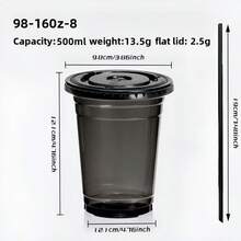 Black Reusable Iced Coffee Cup, Suitable For Cold Drinks, Juices, Parfaits, Smoothies, Holiday Parties - Multicolor - View 8