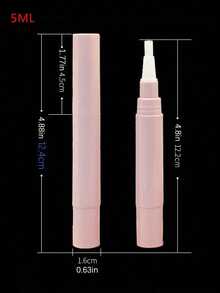 Aplicador de Caneta Recarregável Rosa de 5ml - Caneta de Óleo de Unha Vazia com Ponta de Pincel; Tubo de Brilho Labial e Aplicador de Sérum para Crescimento de Cílios; Caneta de Toque de Retoque de Pintura Automotiva à Prova de Vazamento; Design Recarregável Portátil para Mulheres, Entusiastas de Beleza e Técnicos de Unhas/Cílios; Uso em Viagens, Salão e Diário; Aplicador Multiuso Leve como Presente - Multicolorido - Visão 10