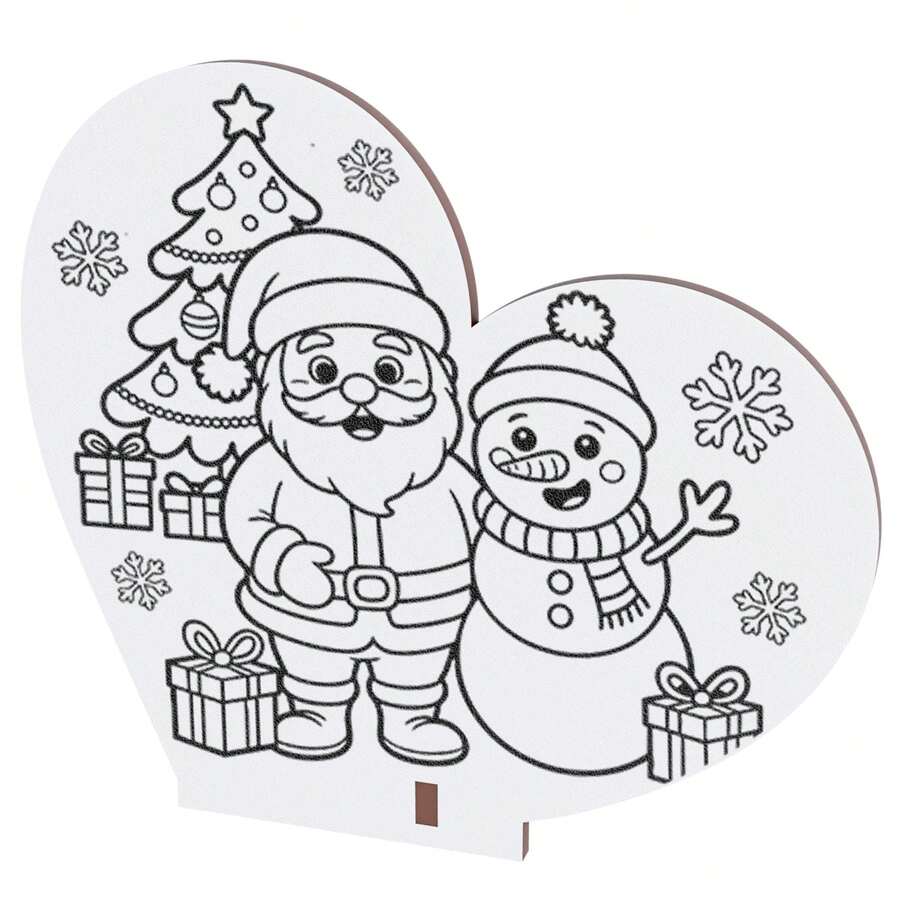 Enfeites Natalino para Colorir em MDF – Papai Noel e Presépio – Várias Quantidades - 50 unidades - Visão 1