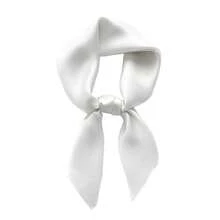 Lastclream Chiffon Square Neck Scarves For Women Handkerchief Retro Satin Ribbon Scarf For Hair Wrapping 23.6inch 26inch,23.6inchRibbon-White - 23.6吋絲帶-白色 - 查看 1