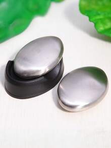 1pc Stainless Steel Oval Soap,Deodorant Metal Soap,Silver Odor Remover Magic Metal Odor Absorber Soap,Magic Metal Odor,Tainless Steel Soap ,Bar Odor Absorber Metal,Rubbing Stone Kitchen Gadgets,With Hand Odor & Garlic Fish Odor Removal,Eliminating Hands Skin Smell Like Onion Garlic,Restore The Original Taste,For Home Essential,Kitchen,Women,Men,Christmas Gifts, New Year's Gifts