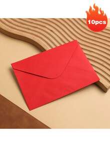 10pcs Envelope, Vintage Envelope, 18.5x13.5cm (7.28x5.31in) Blank Paper Small Object Storage, V-Shaped Seal, Suitable For Marriage Proposals, Birthdays, Graduates, Greeting Cards, Invitations - Suitable For All Kinds Of Festivals, Multiple Colors