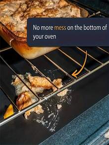 1pc Non-Stick Reusable Oven Liner - Perfect For Electric & Gas Ovens, Toasters, Grills | Keeps Your Kitchen Clean With Durable Fiberglass Baking Mat, Bottom Oven Liners, BBQ Accessories, Kitchen Accessories - Black - View 4