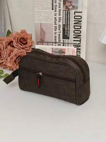 Minimalistische einfarbige Textur Aufbewahrungstasche, große Kapazität lässige modische Organizer Tasche, multifunktionale Kulturbeutel für Reisen, ideales tägliches Accessoire, geeignet für Outdoor-Reisen - Verschiedenfarbig - Übersicht 6