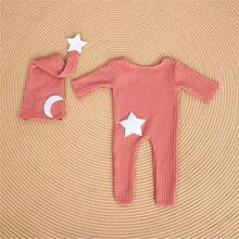 新生儿摄影道具星月装饰针织连体衣配长尾帽两件套，影棚拍摄服装 - 彩色 - 查看 5
