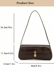 Vintage Faux Oiled Leather Flap Over Underarm Shoulder Bag For Women, Glossy Waxed-Finish PU Leather Shoulder Purse With Premium Hardware, Retro-Inspired Crossbody For Daily Commute,Outing, Party, Date Nights And Shopping, Quality Metal Accents Bag Fits Phone And Wallet In Burgundy, Black And Coffee Brown,Perfect Thanksgiving & Christmas Gift[US Local Warehouse] - 彩色 - 查看 10