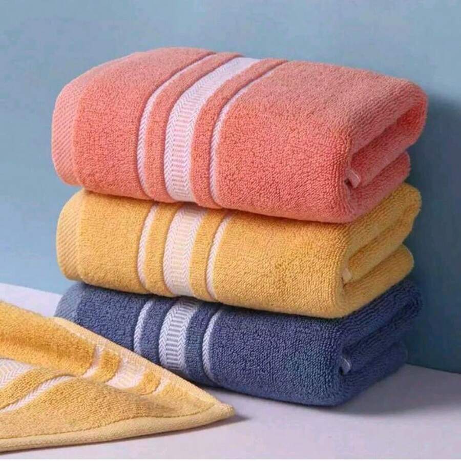 TOALLA DE BAÑO COMPLETO MULTICOLOR DE 70CM X140CM TOALLA SUPER ABSORBENTE Y %100 ALGODON TOALLA DE SPA-VIAJE-PLAYA-FACIAL - Multicolor - Ver 1