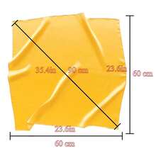 Lastclream Chiffon Square Neck Scarves For Women Handkerchief Retro Satin Ribbon Scarf For Hair Wrapping 23.6inch 26inch,23.6inchRibbon-Golden - 23.6吋絲帶-金色 - 查看 5