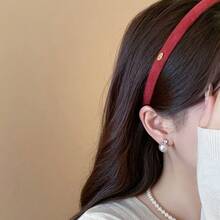 1 chiếc băng đô vải thanh lịch và đơn giản, thích hợp cho Ngày Valentine, băng đô cài tóc, phụ kiện tóc, phụ kiện đội đầu. - Đỏ - Xem 9