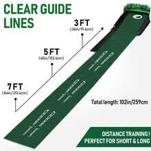 Indoor Golf Putting Mat With Auto Ball Return, 9ft Practice Putting Green For Home Office Training - Green - View 3