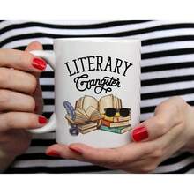Taza de café divertida para amantes de los libros, taza de gángster literario, regalos para bibliófilos lectores libreros (11oz) - Multicolor - Ver 7