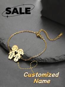 1pc Customizable Personalized Couple Bracelet, Engraved Text Available, Multiple Styles, Personalized Gift, Gift For Boyfriend, Custom Gift, Friendship Bracelet, Personalized Bracelet, Christmas Gift