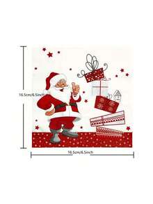 1 Stück rustikale Weihnachtstischdekoration - elegantes gestreiftes Design mit roten und goldenen Akzenten, robuster Holz-Serviettenhalter, geeignet für Küche, Esszimmer, Badezimmer - perfekte Feiertags-Dekoration für Zuhause, Hotel, Büro, Weihnachten