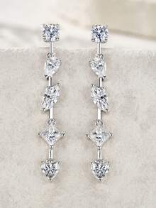 925 Sterling Silver Moissanite Earrings, Unique Design, Hypoallergenic, Suitable For Valentine's Day, Mother's Day, Wedding, Engagement, Birthday, Anniversary, Oxidation-Resistant Packaging - Earrings - View 6