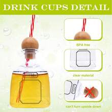 1PCS Mini Tequila Bottle, 12.68 Oz / 375ML With Stopper And Straw, Reusable Transparent Plastic Wine Cup, Cocktail Glass, Suitable For Home Bar, Parties, Camping, And Outdoor Use, Tequila Bottle - Trong sáng - Xem 3
