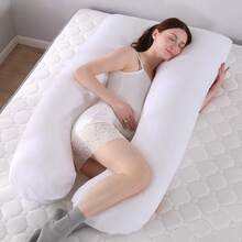 Pregnancy Body Pillow, 200 Thread Count Micropercal, 120x60cm, Ergonomic, Soft, For Bed - Negro - Ver 3
