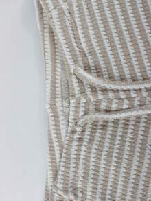 Inmen Fall Brown Long Pants Basic Knitted Striped Barrel Pants Going Out Beach For Women - Apricot - View 5