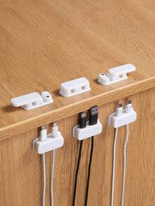 6pcs Magnetic Cable Organizer Clips, Desk Wire Management Holder, Adhesive Charging Cable Winder Mount For Bedroom, Kitchen, Office