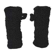 Nickanny's Thermal Insulated Lined Knit Arm Hand Warmer Texting Fingerless Gloves Mittens,Black - 黑色的 - 查看 1