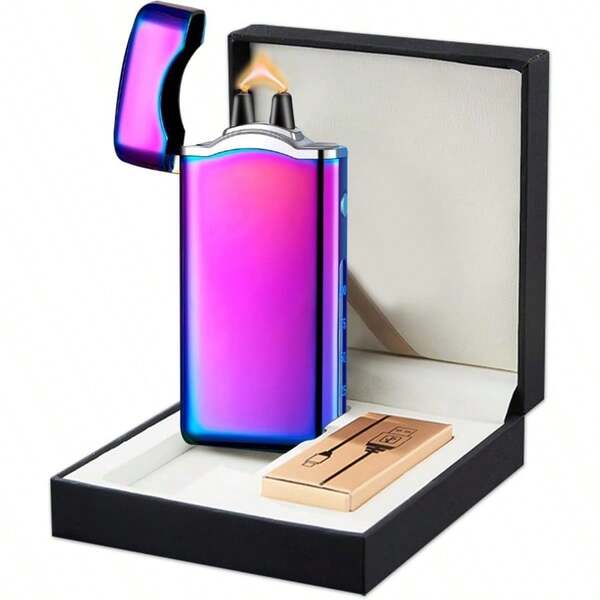 Rechargeable USB C Electric Arc Plasma Flame Lighter For Candle Electronic Windproof Metal Cool Lighter High Power Torch Lighter With Gift Box Gift Colour