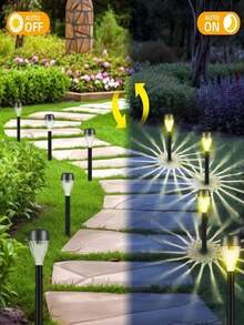 20-Piece Solar Garden Lights, Path Lawn Landscape Ambience Lighting, 40mah,Automatically Illuminated, Christmas New Year Thanksgiving Outdoor Decorative Lights - Warm Light - View 7
