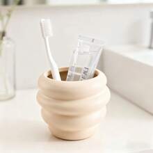 Home Bathroom Vanity INS-Style Decorative Storage Container, Multipurpose Use As A Makeup Brush Holder, Toothbrush And Toothpaste Holder, Flower Arrangement, Etc., Beige Bohemian-Style Storage Rack, Farmhouse-Style Home Dining Table Centerpiece Decoration, Suitable For Weddings, Living Rooms, Christmas, And Parties. - Multicolor - View 3