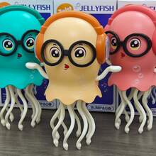 会爬行、会发光、会发声的电动水母玩具，带LED灯和音乐的水母触手探险家，自动避障，理想的圣诞礼物 - 彩色 - 查看 5