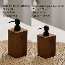 1pc Walnut Wood Pump Bottle, Luxury Hotel Shower Gel, Shampoo, Lotion, Hand Wash Dispenser