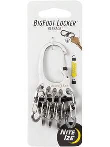 Nite Ize BigFoot Locker KeyRack - Llavero de mosquetón de acero inoxidable con 5 mosquetones de acero inoxidable en forma de S para sujetar las llaves por separado y de forma segura - Inoxidable - Ver 10