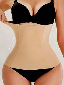 Entrenador de cintura sin costuras, control de abdomen, soporte de espalda, cinturón de cintura invisible para mujeres - Albaricoque - Ver 1