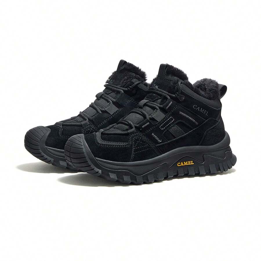 CAMEL CROWN Men's Outdoor Casual Shoes, Snow Boots, Winter Warm Padded Shoes, Anti-Slip Hiking Shoes - Black - View 1