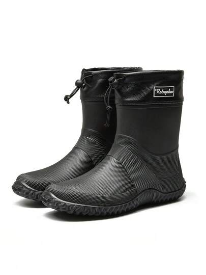 Men's Rain Boots, Rubber Boots, PVC Unique Design, Comfortable And Lightweight, Suitable For Work, Muddy Environments, Wear-Resistant, Suitable For Farming, Gardening, Fishing And Other Water Activities