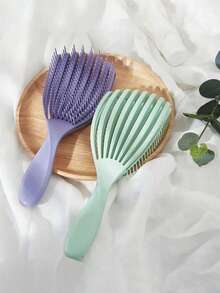 1/2 piezas Peine de mujer con diseño de pulpo, adecuado para cabello húmedo o seco, cabello largo liso, cabello rizado grueso, cepillo para cabello enredado, peine de concha, grabado y brillante, peine de estilo esponjoso y suave, antiestático y no dañino para el cabello, masajea el cuero cabelludo - Multicolor - Ver 5