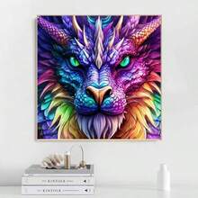 1件套5D无框圆形钻石画套装 - 全钻钻石画，DIY马赛克工艺套装，包含点钻笔、胶水、托盘和钻石珠。适合钻石画爱好者，精美家居墙面装饰礼品，减压良伴。