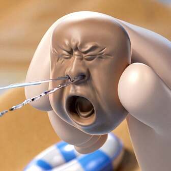 1个打哈欠水枪，丑萌丑萌的表情，趣味十足，旅行便携游戏，口袋游戏