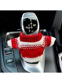 1pc - Christmas Atmosphere Car Shift Knob Cover, Universal Car Shift Dust Cover, Fashionable Mini Knitted Sweater For Car Shift Lever And Shift Knob, Christmas Holiday Decoration,Christmas Gifts