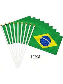 Brazilian Flag, Hand-Waved Flag, Brazilian Rope Flag Banner Mini National Flag World Flag, Event Banner Classroom Garden Festival Grand Opening Bar Sports Celebration Decoration - Multicolor - View 12