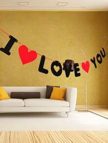 1 tấm banner "I LOVE YOU", thích hợp để trang trí cho Ngày Valentine, cầu hôn, lễ đính hôn, tiệc mừng em bé chào đời và tiệc sinh nhật. Giúp bữa tiệc của bạn thêm sinh động, lãng mạn và tràn ngập niềm vui. - Nhiều màu - Xem 1