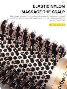 Home Use Curling Comb Cylinder Roll Brush Long Hair Blow Dry High Temperature Resistant Volumizing Styling Curling Comb Hairdres - Multicolor - View 6