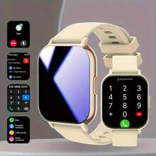 Reloj inteligente con pantalla de alta definición de 1,83 pulgadas, llamadas inalámbricas, talla grande de 100 modos deportivos, capacidad de batería de 180mAh para carga USB, control remoto de cámara y música - compatible con iPhone/Android, diseño de reloj elegante, correa duradera, reloj inteligente para mujer, reloj inteligente para hombre - Multicolor - Ver 1