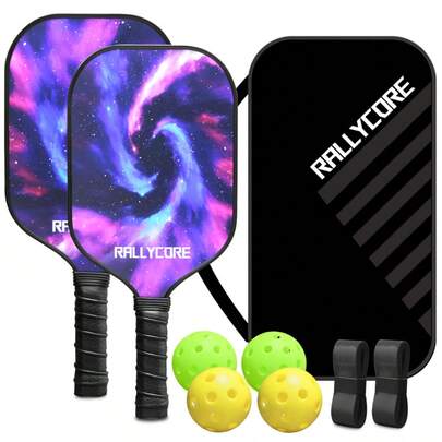 Indoor & Outdoor Play Pickleball Set  USAPA Approved Paddles (2), 4 Balls, Carry Bag  Honeycomb Core Rackets For Beginners To Advanced Players