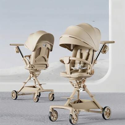 Cochecito plegable dos en uno, cochecito con manillar ajustable, cochecito con asiento reclinable en varias posiciones, vehículo para bebé con función de carriola y transportador, estructura ligera y plegable, fácil de transportar y guardar, adaptable a varias edades y posturas, recomendado para paseos cómodos y prácticos.