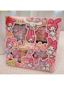 100pcs Sticker Set - Hello Kitty, Kuromi, Melody, Pompompurin Cute Vinyl Stickers, Suitable For Scrapbooking, Diary, Classroom Rewards, DIY Crafts, Comes With Gift Box, Girls Sticker Book/Set, Kuromi Stationery, Pompompurin Stickers, Scrapbooking Supplies