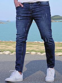 Men's Stretch Retro Jeans - All-Season Versatile Denim Essential - Xanh đậm - Xem 1